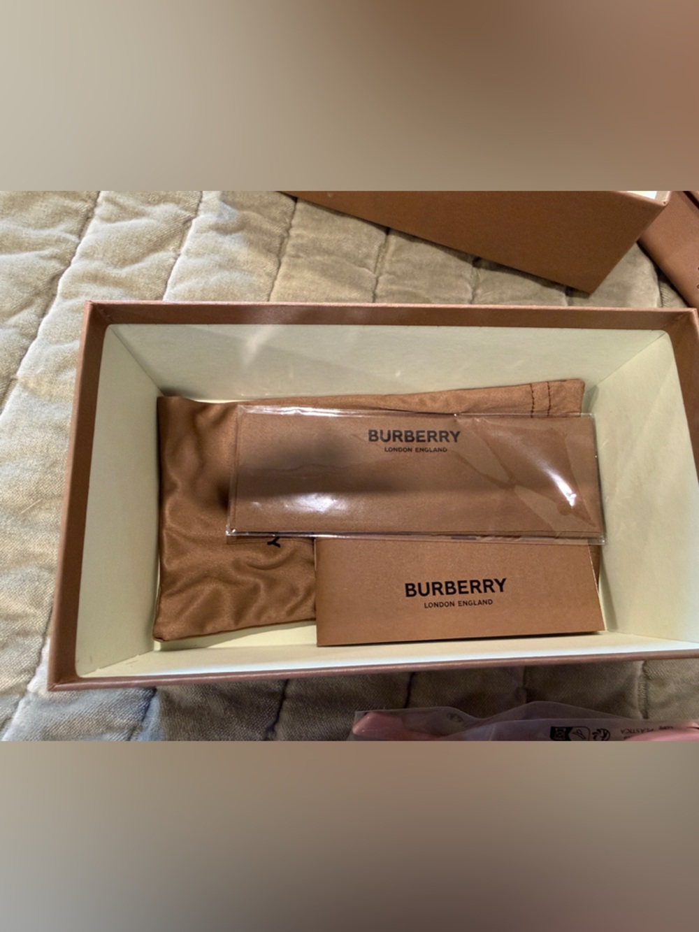 Burberry Pink Frame Sunglasses with Brown Gradient Lenses - Picture 6 of 8